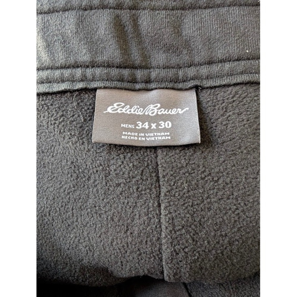 Eddie Bauer Fleece Lined Pants Mens 34x30 Black Hiking Outdoor EUC - Picture 7 of 10